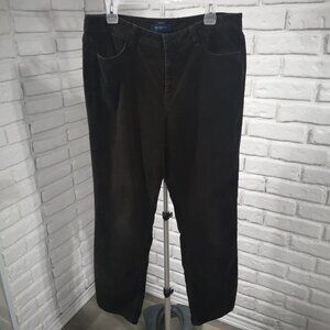 Talbots Heritage Ladies Size 14 Dark Brown Corduroy Straight Leg Pants